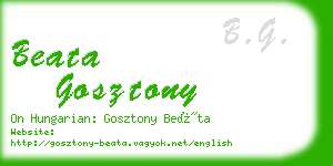 beata gosztony business card